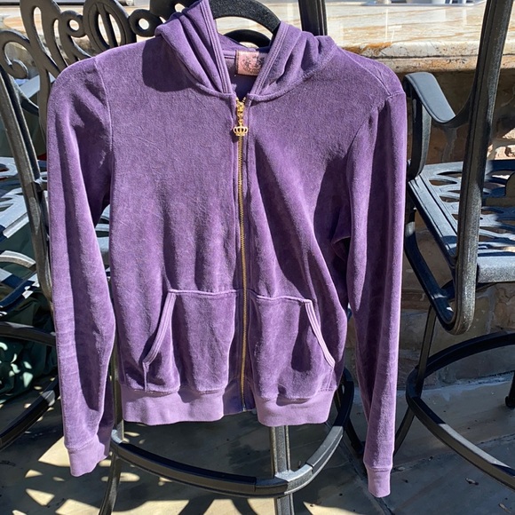 Juicy Couture 🔥 Zip up Hoodie Sweatshirt Purple Sz L - Picture 1 of 8
